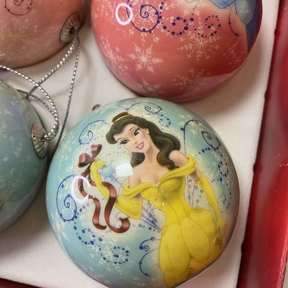 DISNEY Princess 4pc Unbreakable Ornaments Snow White Cinderella Belle Aurora - Picture 4 of 7